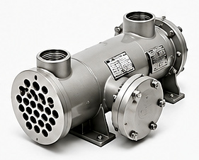 Bell and Gossett heat exchanger heating CIP caustic and acid solution
